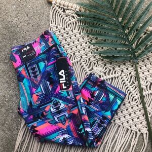 New Fila Sport Printed Cropped Athletic Pants Size XS